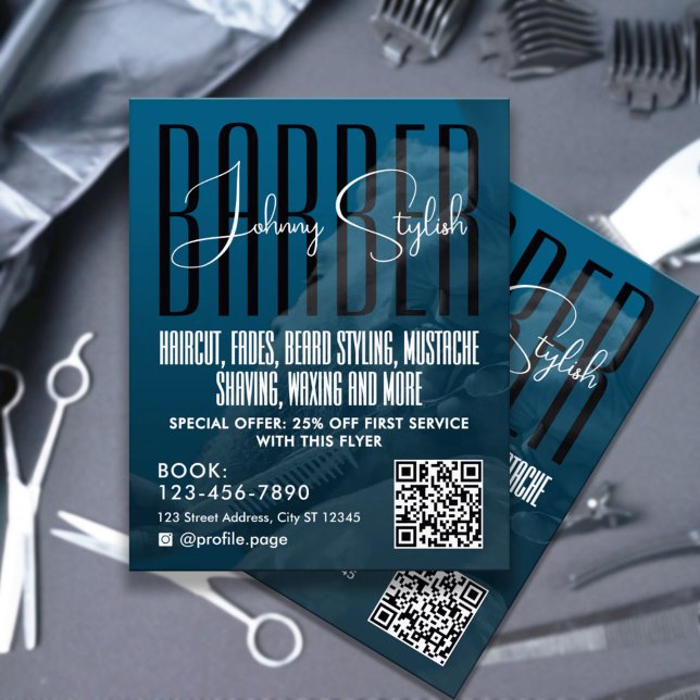 Modern urban style barber shop Flyer (Subido por el creador)
