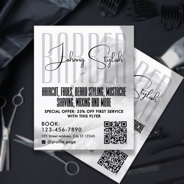Modern urban style barber shop Flyer (Subido por el creador)