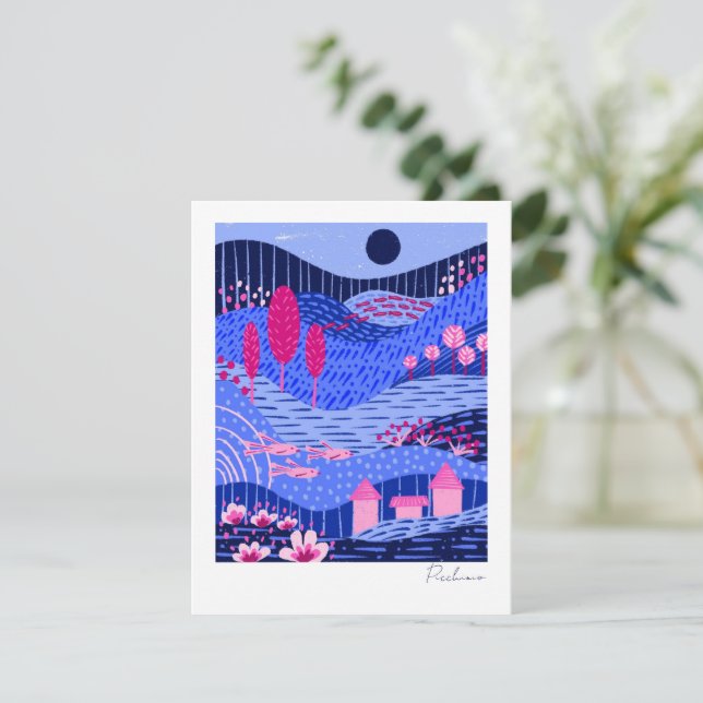 Modern Vibrant Dreamscape Notecard (Anverso de pie)