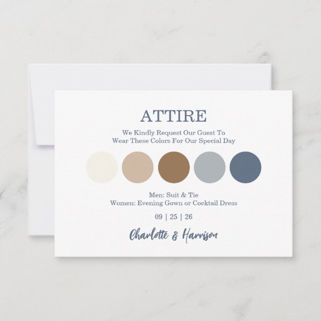 Modern Wedding Attire Dress Code Enclosure Card (Anverso)