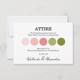 Modern Wedding Attire Dress Code Enclosure Card