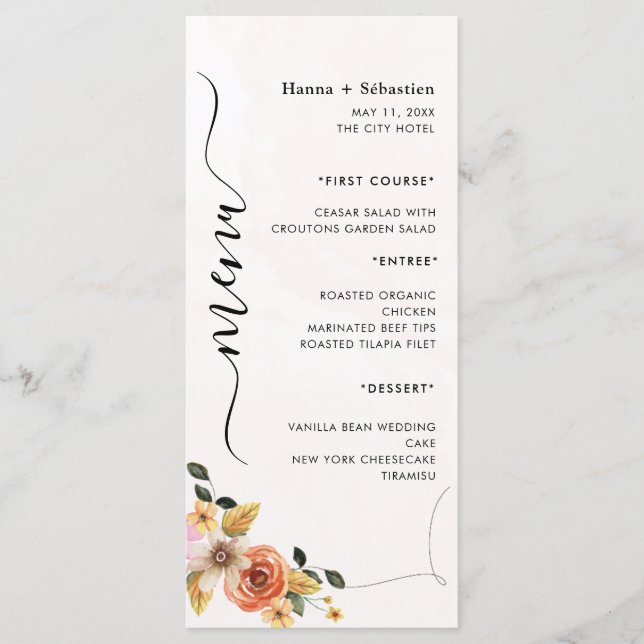 Modern  Wedding Menu (Anverso)