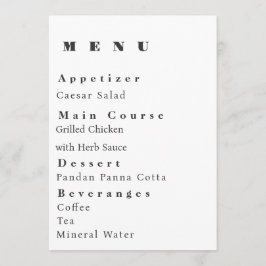 Modern Wedding Menu Template