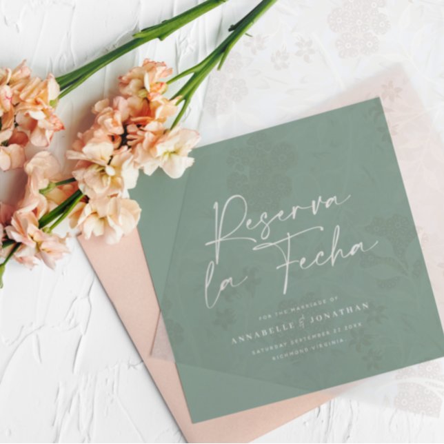 Modern wedding Reserva la Fecha sage green (Subido por el creador)
