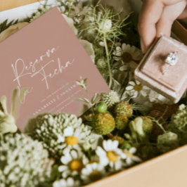 Modern wedding Reserva la Fecha terracotta