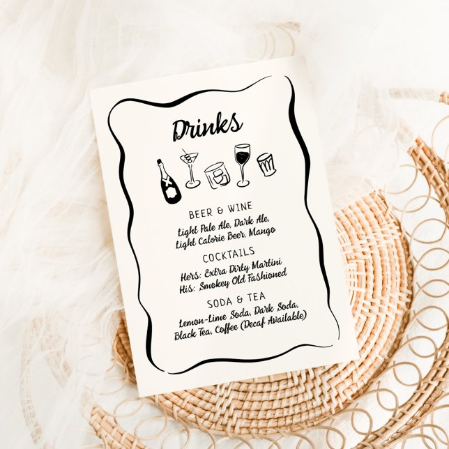 Modern & Whimsical Hand Drawn Drinks Menu (Subido por el creador)