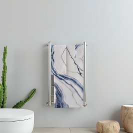 Modern White and Blue Minimalist Marble