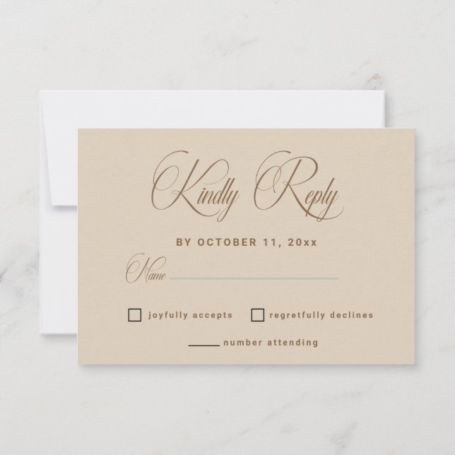 Modern White Boho Floral Arch Wedding RSVP Card (Reverso)