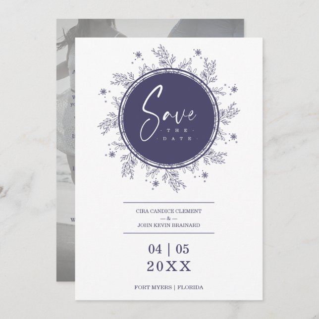 Modern Wildflowers Whimsical Script Custom Photo (Anverso / Reverso)