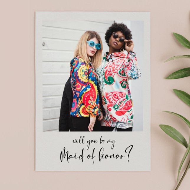 Modern Will you be my maid our photo card (Subido por el creador)