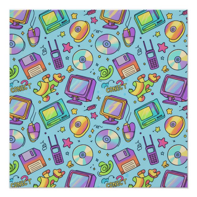 Modern Y2K Retro Tech Aesthetic Art Poster (Anverso)