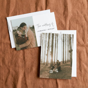 Moderna 2 foto simple invitación a la boda