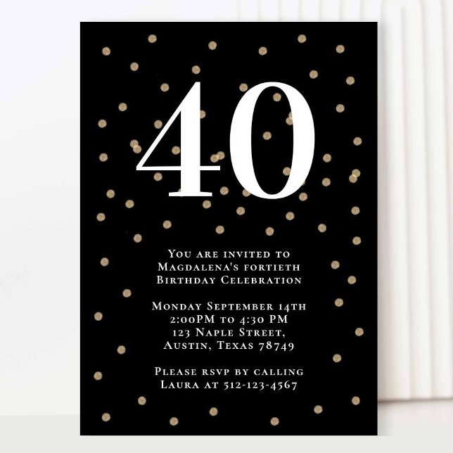 Moderna 40.ª Invitación a la fiesta de cumpleaños (Subido por el creador)