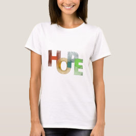Moderna abstracción HOPE diseño camiseta femenina