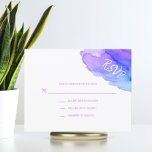 Moderna acuarela Azul púrpura RSVP Insertar tarjet<br><div class="desc">Bonitas y modernas tarjetas bodas Response RSVP. Colores turquesa azul púrpura pastel. Perfecto para los temas de bodas de destino de playa, Bat / Bar Mitzvah, cumpleaños, aniversario, etc... ... Diseño de agua/océano. Tarjetas modificables - es fácil agregar información o cambiar el tipo de letra, color y tamaño del texto....</div>