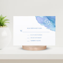 Moderna acuarela Azul Turquesa RSVP Insertar tarje