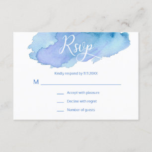 Moderna acuarela Azul Verde azulado Turquesa RSVP