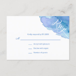 Moderna acuarela Azul Verde azulado Turquesa RSVP 