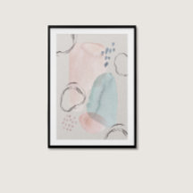 Moderna acuarela Boho Resumen Arte estético de par