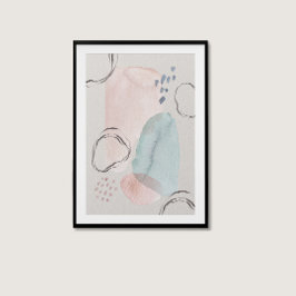 Moderna acuarela Boho Resumen Arte estético de par