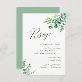 Moderna acuarela Eucalyptus Greenery Wedding RSVP
