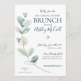 Moderna acuarela Eucalyptus Invitación a la Ducha 