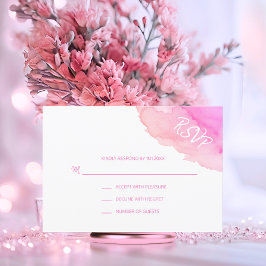 Moderna acuarela Peach RSVP rosa Insertar tarjetas