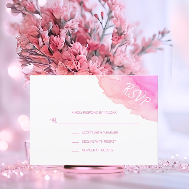 Moderna acuarela Peach RSVP rosa Insertar tarjetas (Modern Watercolor Peach Pink RSVP Insert Cards)