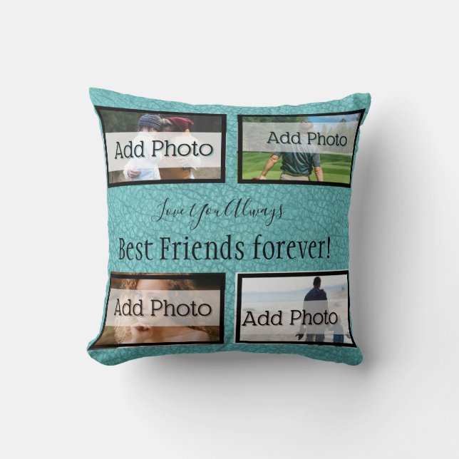 moderna almohada azul Verde azulada BFF Los mejore (Anverso)