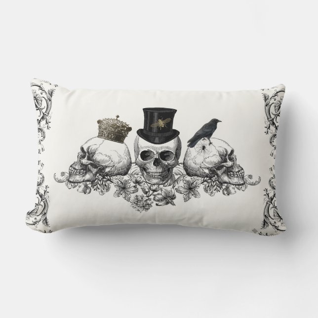 Moderna almohada de calavera vintage Halloween (Anverso)