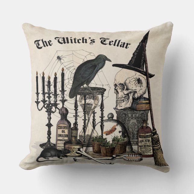 Moderna almohada de Halloween vintage (Anverso)