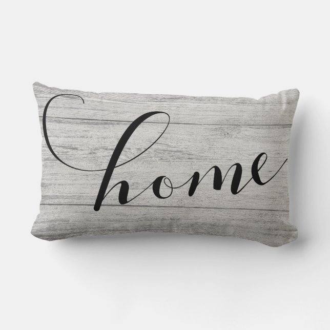 Moderna almohada de hogar con aspecto de madera (Reverso )