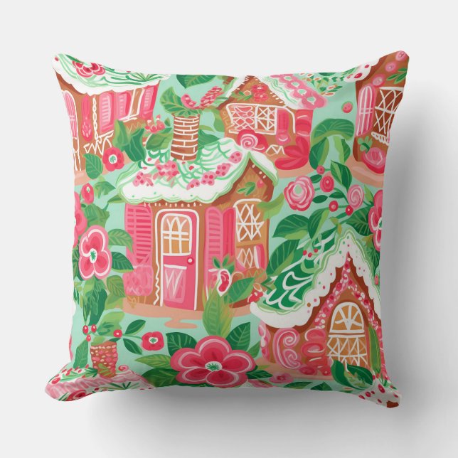 Moderna almohada de invierno con copo de nieve - N (Anverso)