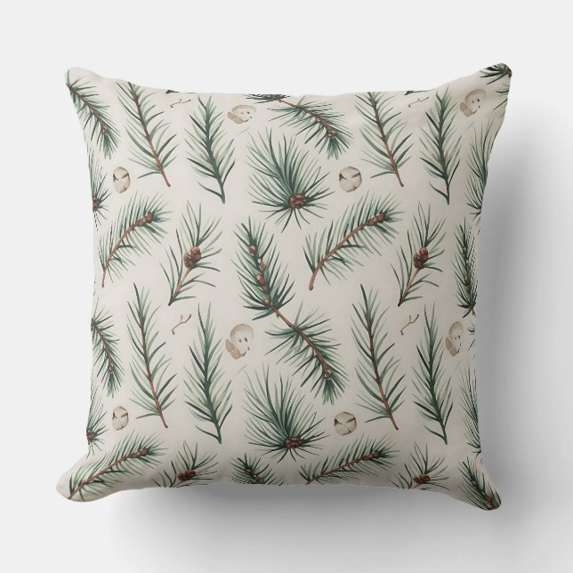 Moderna almohada de invierno con copo de nieve - N (Anverso)