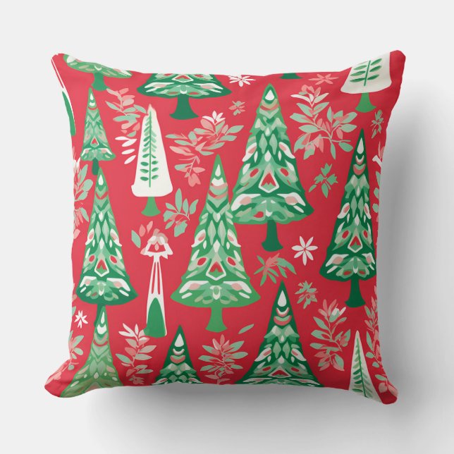 Moderna almohada de invierno con copo de nieve - N (Anverso)