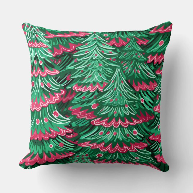 Moderna almohada de invierno con copo de nieve - N (Anverso)