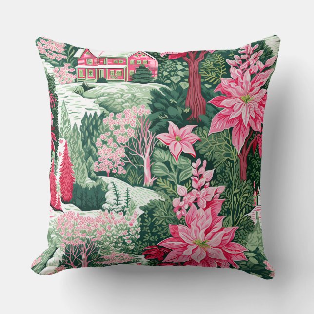 Moderna almohada de invierno con copo de nieve - N (Anverso)