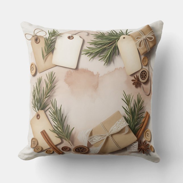 Moderna almohada de invierno con copo de nieve - N (Anverso)