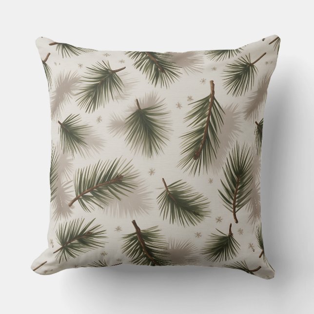 Moderna almohada de invierno con copo de nieve - N (Anverso)