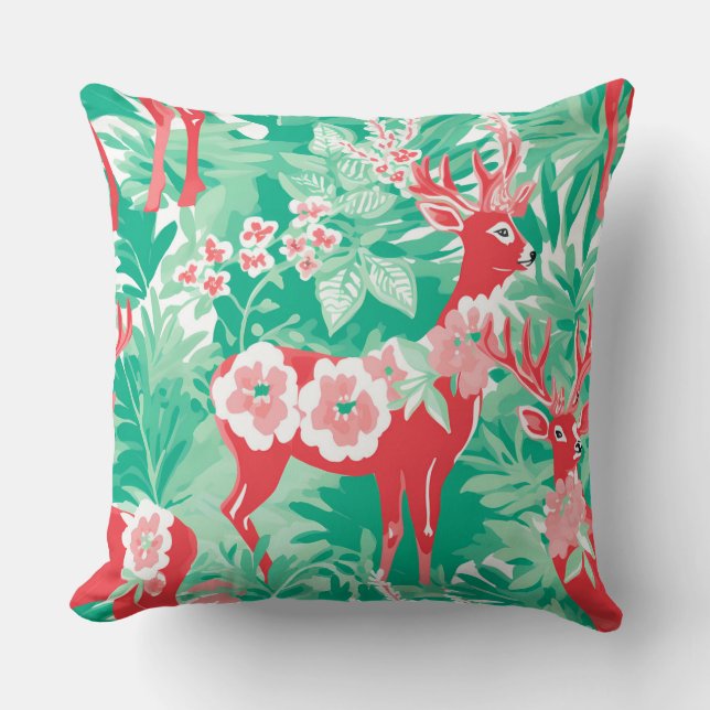 Moderna almohada de invierno con copo de nieve - N (Anverso)