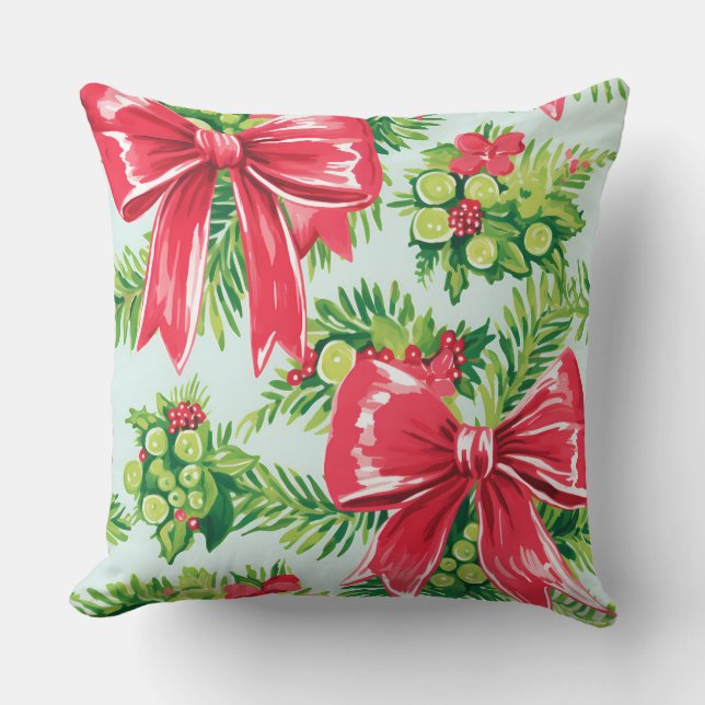 Moderna almohada de invierno con copo de nieve - N (Anverso)