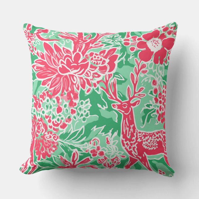 Moderna almohada de invierno con copo de nieve - N (Anverso)