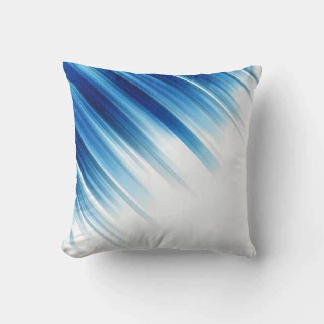 Moderna almohada decorativa azul y blanca barnizad (Anverso)