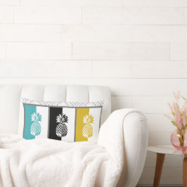 Moderna almohada lumbar colorida de piña