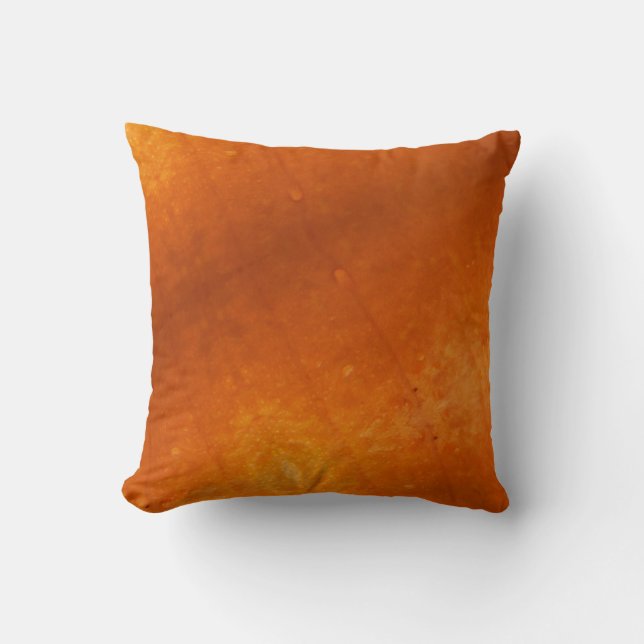 Moderna almohada naranja de calabaza naranja sólid (Anverso)