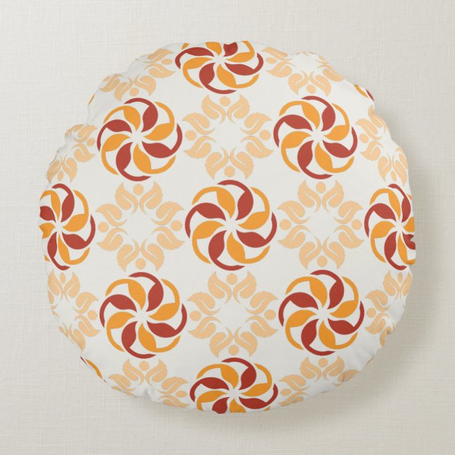 Moderna Belleza Floral Almohada redonda (Anverso)