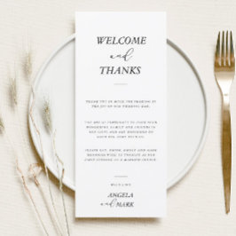 Moderna bienvenida Minimalista Gracias Tarjeta De 