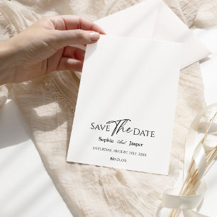 Moderna Boda Clásica Guardar La Tarjeta De Fecha