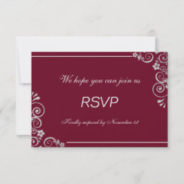Moderna Boda Floral Gris de Borgoña Plata RSVP