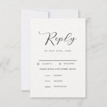 Moderna Boda Minimalista RSVP con elección de comi